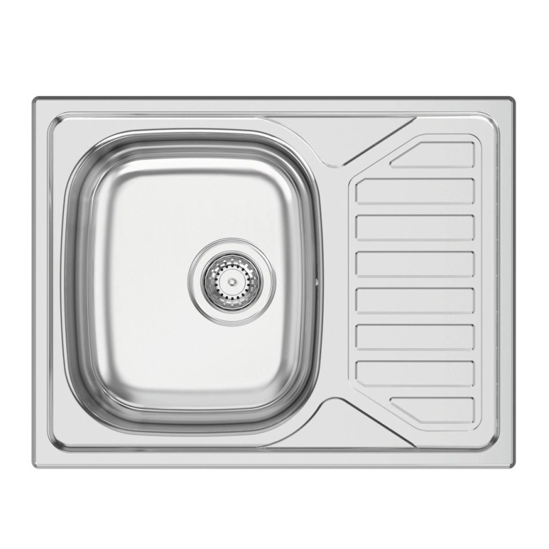Kitchen Sink with 1 Bowl + Mini Square Drainer 65 x 50 x 16 cm | Stainless Steel Sink