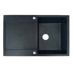 Lavello a vasca singola + scolapiatti quadrato in resina 78 x 49,5 x 19 cm | Lavello da cucina resistente