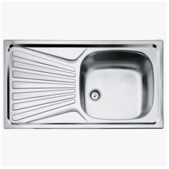 Lavello da cucina quadrato Teka con 1 vasca + gocciolatoio 78 x 43,5 x 14,6 cm | Lavello in acciaio inox