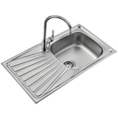 Teka Square Kitchen Sink with 1 Bowl + Drainer 78 x 43.5 x 14.6 cm | Stainless Steel Sink