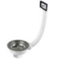 Girpi 115mm White Sink Valve with Stem and Overflow | Sink and Washbasin Valve