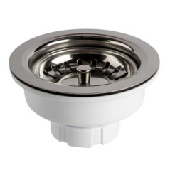 Válvula Fregadero 115 mm con Vástago Blanca | Válvula de Desagüe para Fregadero
