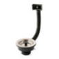 Valvola di scarico per lavabo da 115 mm con stelo e troppopieno, nera | Valvola di scarico per lavabo