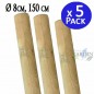 5 Stück Baumstützen 150 cm Ø 8 cm | Holzpfähle ohne Spitze | Pfosten für Zäune, Gärten, Pergolen und Pflanzen 5 Stück Baumstützen 150 cm Ø 8 cm | Holzpfähle ohne Spitze | Pfosten für Zäune, Gärten, Pergolen und Pflanzen