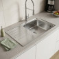 Évier de cuisine carré Teka avec 1 bac et égouttoir 79 x 50 x 19 cm | Acier inoxydable Évier de cuisine carré Teka avec 1 bac et égouttoir 79 x 50 x 19 cm | Acier inoxydable