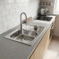 Fregadero de Cocina 1 Seno + Escurridor Cuadrado Mini 65 x 50 x 16 cm | Fregadero de Acero Inoxidable