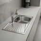Teka Square Kitchen Sink with 1 Bowl + Drainer 78 x 43.5 x 14.6 cm | Stainless Steel Sink