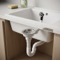 Teka 115mm White Sink Valve with Overflow | Sink Drain Valve