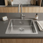 Lavello da cucina quadrato Teka a 1 vasca, 71 x 44 x 20 cm | Lavello da cucina in acciaio inox