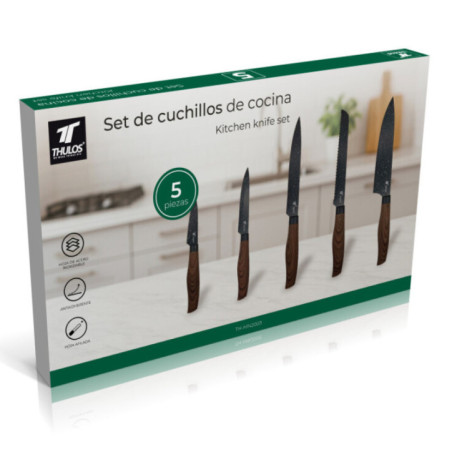 Set di 8 coltelli | Acciaio inossidabile antiaderente | Coltello da chef, coltello per il pane, coltello da intaglio, coltello d
