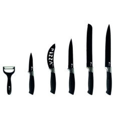 7-teiliges Messerset | Küchenmesser aus Edelstahl | Kochmesser, Brotmesser, Tranchiermesser, Allzweckmesser, Pizzamesser und Spa