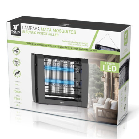 Lampe anti-moustiques UV 8 W | Couverture jusqu'à 30 m² | Tubes LED UV | 2500 V | Faible consommation d'énergie | Chaîne de susp