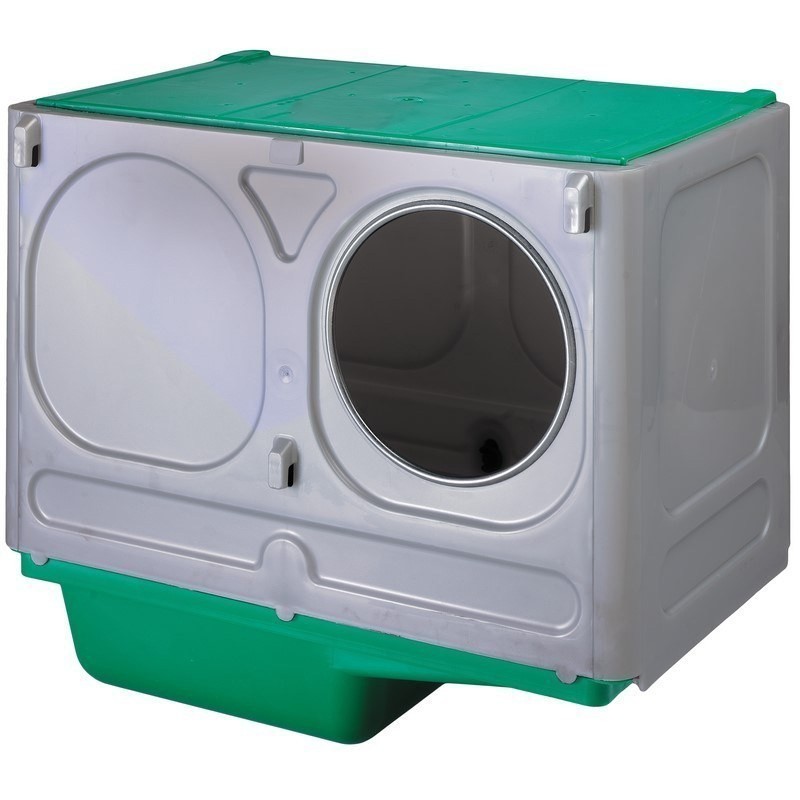 Nido per Conigli di Allevamento 43x28x37 cm | Plastica Resistente | Protezione Antimorso | Diametro di Entrata di 140mm