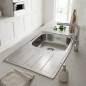 Lavello da cucina quadrato Teka con 1 vasca + gocciolatoio 79 x 50 x 19 cm | Lavello in acciaio inox