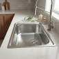 Fregadero de Cocina 1 Seno Cuadrado 46 x 40 x 20 cm | Fregadero de Acero Inoxidable para Cocina