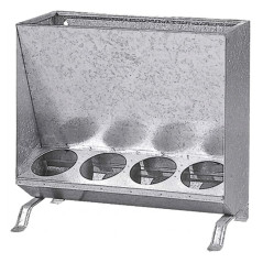 Galvanized Pig Feeder 20 kg | 4-Hole Feed Dispenser | Dimensions 57 x 21 x 53 cm | Livestock Feeder