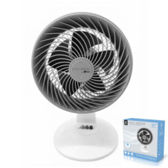 White Table Fan 10" 85W | 25 cm Table Fan | 3 Speeds | 5 Blades | 90° Oscillating