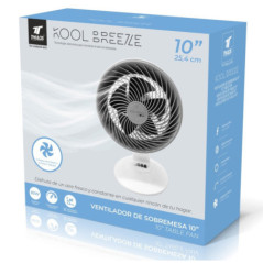 White Table Fan 10" 85W | 25 cm Table Fan | 3 Speeds | 5 Blades | 90° Oscillating