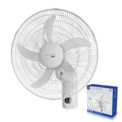 Ventilador de parede branco de 18" (45,7 cm) e 60 W | 3 velocidades | 5 pás | Oscilação de 90°