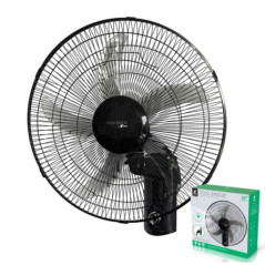 Ventilatore da parete nero da 45,7 cm (18"), 60W | Ventilatore da parete da 45,7 cm | 3 velocità | 5 pale | Oscillazione a 90°