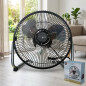 Ventilateur sur pied Ø9" 22,86 cm 35 W | 3 pales métalliques | 3 vitesses | Tête inclinable