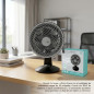 Black Table Fan 10" 85W | 25 cm Table Fan | 3 Speeds | 5 Blades | 90° Oscillating