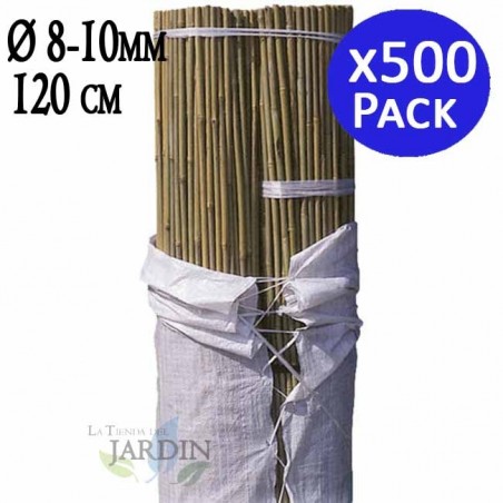 500 x Tuteur en Bambou 120 cm, 8-10 mm, Tubes en Bambou pour Plantes et Arbres, Baguettes de bambou, Canne de bambou, Tuteurs