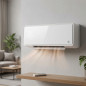Aquecedor de parede cerâmico split de 2000 W com controle remoto | Vidro branco | Aquecimento elétrico