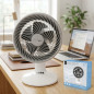 White Table Fan 10" 85W | 25 cm Table Fan | 3 Speeds | 5 Blades | 90° Oscillating