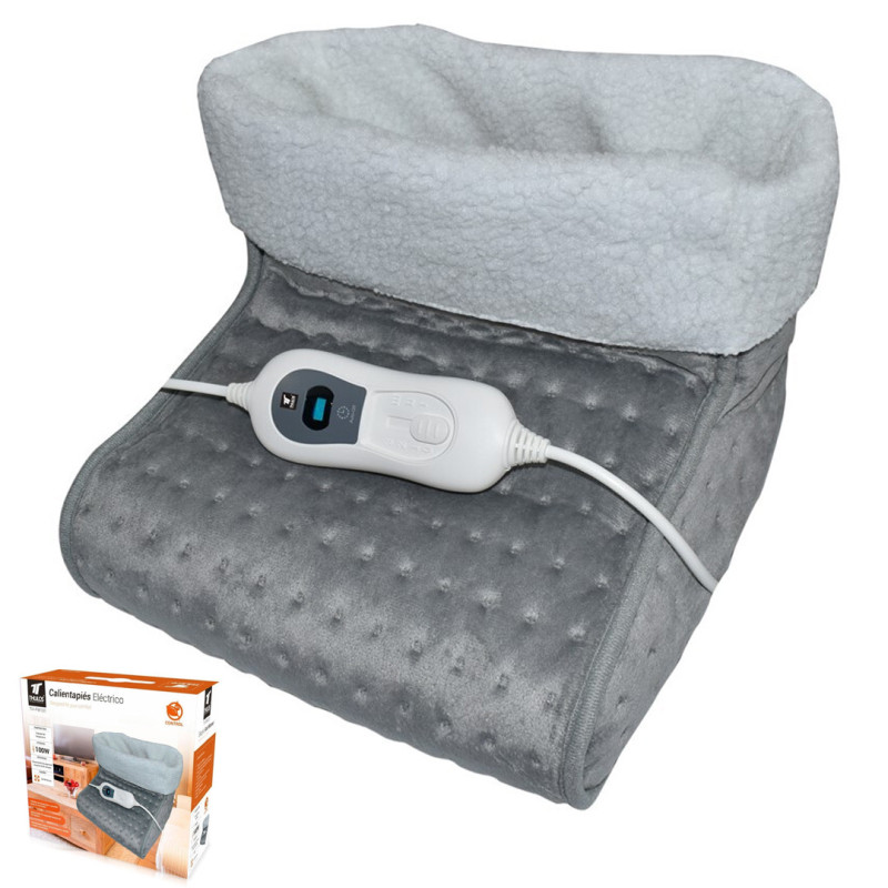 Chauffe-pieds électrique 100 W | 3 niveaux de température | Arrêt automatique après 90 min | 30 x 30 x 24 cm | Lavable