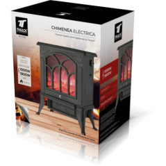 Elektrischer Kamin mit Flammeneffekt 1000/1800 W | 2 Heizstufen | Einstellbarer Thermostat