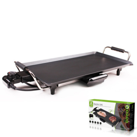 2000W Griddle | 47x27cm Surface | Non-stick | Thermostat 100-250ºC | Drip Tray