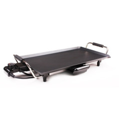 Plancha de Asar 2000 W | Superficie 47x27 cm | Antiadherente | Termostato 100-250 ºC | Bandeja Recogegrasa