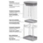 Food Chopper | Transparent Container | 4 Interchangeable Blades | Non-Slip Base