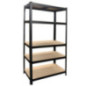 Metal Shelving Unit with 5 Shelves, Black, 90x40x180 cm | 175 kg per Shelf | Steel Metal Shelving Unit with 5 Shelves, Black, 90x40x180 cm | 175 kg per Shelf | Steel