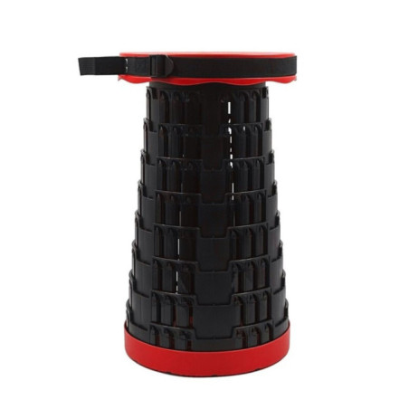 Tabouret pliant rouge | Charge maximale 250 kg | Hauteur 45 cm | Diamètre d'assise 25,5 cm | Polypropylène