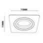 Recessed Ring 110 x 110 mm Tilting Black | Ring for Recessed Spotlight