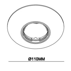 Anel de embutir circular inclinável preto de 110 mm | Anel para holofote embutido