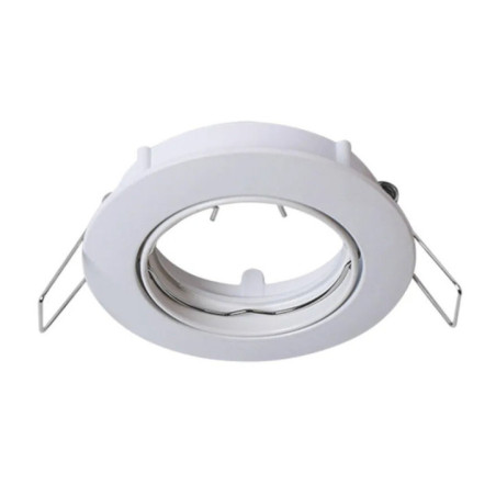 Anneau encastré circulaire inclinable blanc 83 x 83 mm | Anneau pour spot encastré