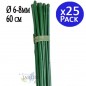 25 x Poste Tutor de bambu plastificado 60 cm, diametro 6-8 cm. Utilizado en agricultura, plantaciones y floricultura