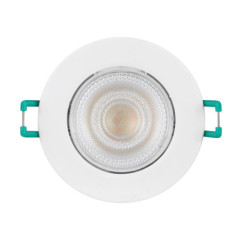 Spot LED encastré 5,5 W circulaire inclinable blanc | Température de couleur variable | IP44 | 87 mm