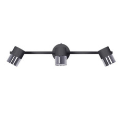 Foco de Superficie 3 Luces Cloc Negro 9 x 50 x 8 cm | IP20 | Foco de Techo