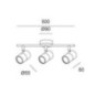 Surface Mounted Spotlight with 3 Lights, Black, 9 x 50 x 8 cm | IP20 | Ceiling Spotlight