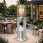 Chauffage d'extérieur avec tube en quartz en acier inoxydable | Gaz butane ou propane 10 kW | 455 x 530 x 1320 mm