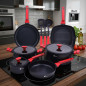 Set de Cocina 12 Piezas | Sartenes, Cacerolas, Parrilla, Tapaderas y Utensilios | Antiadherente | Inducción