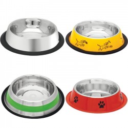 Comedouro para cães em aço inoxidável com borracha antiderrapante