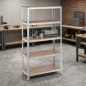 Galvanized Metal Shelving Unit with 5 Shelves, 90x40x180 cm | 175 kg per Shelf | MDF Shelves Galvanized Metal Shelving Unit with 5 Shelves, 90x40x180 cm | 175 kg per Shelf | MDF Shelves