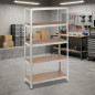 Galvanized Metal Shelving Unit with 5 Shelves, 90x40x180 cm | 175 kg per Shelf | MDF Shelves Galvanized Metal Shelving Unit with 5 Shelves, 90x40x180 cm | 175 kg per Shelf | MDF Shelves