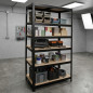 Metal Shelving Unit with 5 Shelves, Black, 90x40x180 cm | 175 kg per Shelf | Steel Metal Shelving Unit with 5 Shelves, Black, 90x40x180 cm | 175 kg per Shelf | Steel