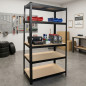 Metal Shelving Unit with 5 Shelves, Black, 90x40x180 cm | 175 kg per Shelf | Steel Metal Shelving Unit with 5 Shelves, Black, 90x40x180 cm | 175 kg per Shelf | Steel